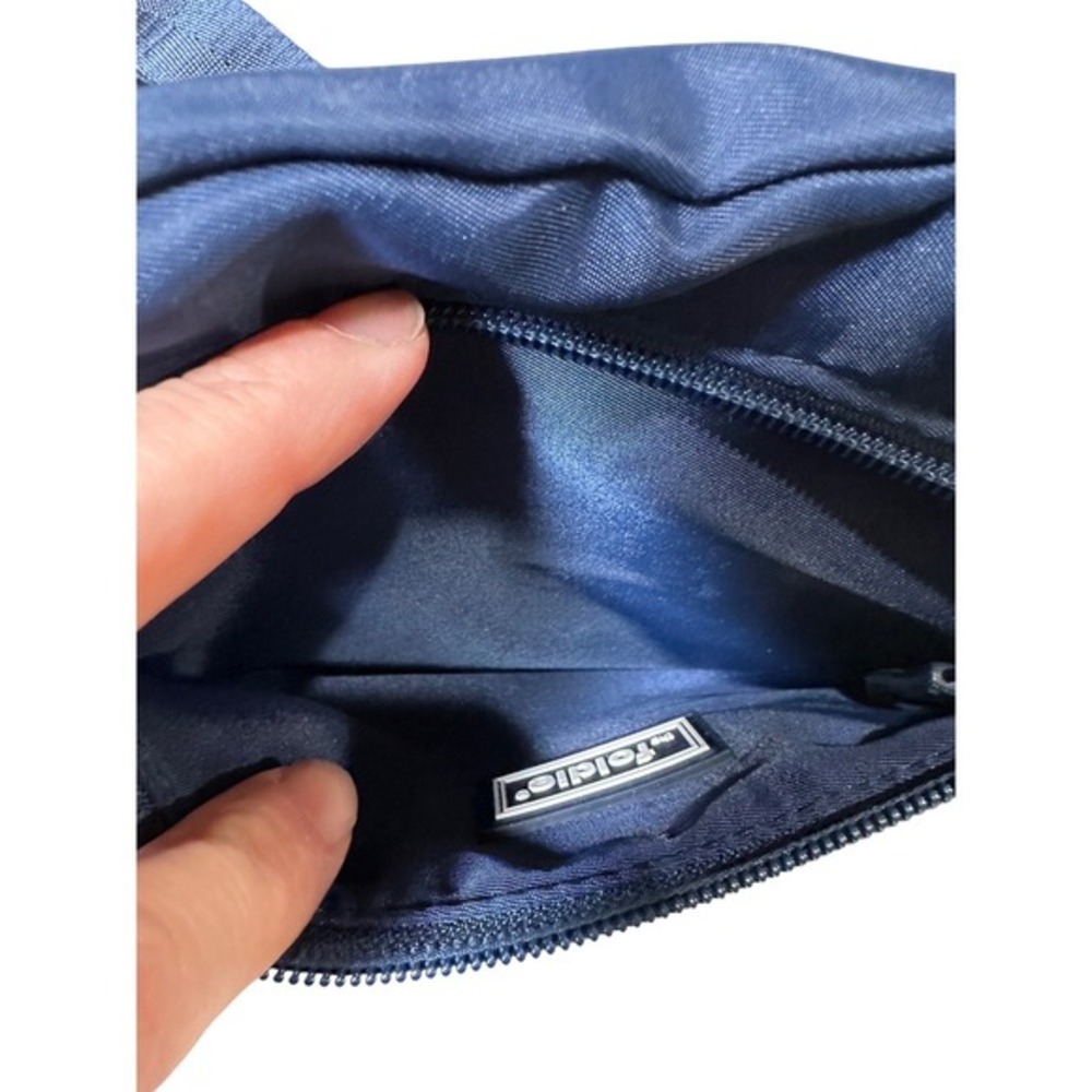 The Foldie Navy Belt Bag Crossbody RFID Travel Fanny Pack - Picture 5 of 6